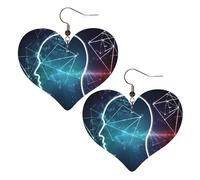 Formulas Shapes Theory Math Lesson Leather Earrings for Women Heart Dangle Earrings Lightweight Drop Earring Jewelry Gift