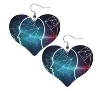 Formulas Shapes Theory Math Lesson Leather Earrings for Women Heart Dangle Earrings Lightweight Drop Earring Jewelry Gift
