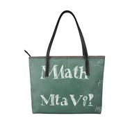 Formulas Shapes Theory Math Lesson -Print Waterproof Work Tote For Women Lightweight Synthetic Leather Professional Laptop Bag With Compartments Office Travel.