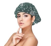 Formulas Shapes Theory Math Lesson Word Bonnet for Hair Protection, Sleep Cap for Women and Men, Soft Satin Sleep Cap with Elastic Band Black, Black, One size