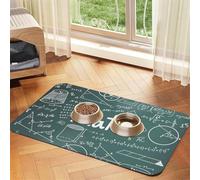 Formulas Shapes Theory Math Lesson Word Durable Pet Absorbent Tablecloth Non-Slip Dining Pad For Dog Cat Food Water Bowls Feeder Mat