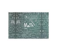 Formulas Shapes Theory Math Lesson Word Placemats Washable Table Mats Set Of 6 Elegant Durable Placemats For Dining Table12" X 18"