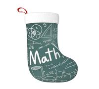Formulas Shapes Theory Math Lesson Word Plush Christmas Stocking, Large Festive Hanging Ornament For Tree, 45cm Polyester Style Holiday Decor