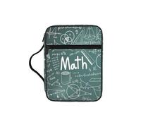 Formulas Shapes Theory Math Lesson Word Print Bible Cover Lightweight Tablet Sleeve Durable Makeup Bag Pencil Case for Church School Travel