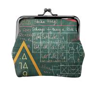 Formulas Shapes Theory Math Lesson Word Print Coin Purse for Women Cute PU Leather Kiss-lock Change Purse Wallet, Black, One Size, Pattern