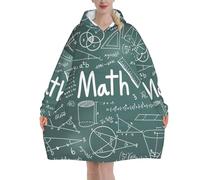 Formulas Shapes Theory Math Lesson Word Print Cozy Blanket Hoodie Oversized Wearable For Winter Christmas New Year Celebrations