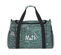 Formulas Shapes Theory Math Lesson Word Print Duffel Bag for Travel Weekender Overnight Carry On Bag Women Men Gym Luggage Bag Carry on