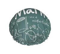 Formulas Shapes Theory Math Lesson Word Print Large Size Waterproof Shower Cap For Women And Men Reusable Lightweight Soft Hat