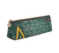 Formulas Shapes Theory Math Lesson Word Print Leather Pencil Case - Cute Pen Case, Stylish Pencil Case with Practical Zip for Storing Pens Pencils & Cosmetics Desk Supplies Organisers Office Supplies