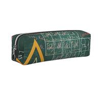 Formulas Shapes Theory Math Lesson Word Print Leather Pencil Case Portable Stationery Bag Pencil Pouch Slim Design Pen Bag with Silver Zipper Pocket Size for or Student Office College Middle School