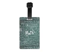 Formulas Shapes Theory Math Lesson Word Print Retro PVC Luggage Tag Durable Travel ID Holder for Suitcase Vintage Style Baggage Tag