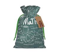 Formulas Shapes Theory Math Lesson Word Print Small Drawstring Pouch For Gifts,Reusable Gift Bag,For Holiday And Party Presents