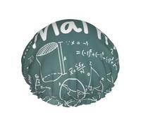 Formulas Shapes Theory Math Lesson Word Print Soft Shower Cap for Women Men Reusable hat Lightweight hat and Bath Hair Cap