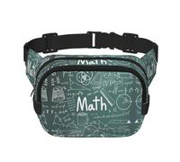 Formulas Shapes Theory Math Lesson Word Print Square Double Layer functionality Waist Bag Unisex Crossbody Pack Travel Workout, Black, One Size