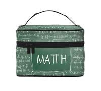 Formulas Shapes Theory Math Lesson Word -Print Waterproof Cosmetic Bag for Travel & Gym - Large Makeup Organizer Compartments, Premium Twill Fabric, Leak-Proof Design