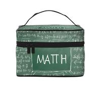 Formulas Shapes Theory Math Lesson Word -Print Waterproof Cosmetic Bag for Travel & Gym - Large Makeup Organizer Compartments, Premium Twill Fabric, Leak-Proof Design