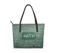 Formulas Shapes Theory Math Lesson Word -Print Waterproof Work Tote For Women Lightweight Synthetic Leather Professional Laptop Bag With Compartments Office Travel.