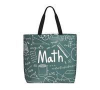 Formulas Shapes Theory Math Lesson Word Print Women Large Capacity Tote Bag Lightweight Everyday For Office Shopping Travel