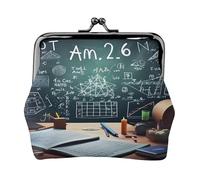 Formulas Shapes Theory Math Lesson Word - Print Women's Compact Coin Purse with Lock Waterproof for Travel Gifts