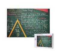 Formulas Shapes Theory Math Lesson Word Printed 1000 Pieces Jigsaw Puzzle with Storage Box, Wooden Puzzle for Adults and Kids, Family Fun Decorative Game, 75x50 CM