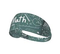 Formulas Shapes Theory Math Lesson Word Printed Athletic Head Wrap, Non Slip Hair Band, Keeps Sweat Out of Eyes for Yoga Gym Workout