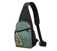 Formulas Shapes Theory Math Lesson Word Printed Chest Bag Sling Bag for Men Women, Outdoor Crossbody Fanny Packs Hiking Chest Packs Sport Daypacks