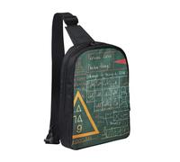 Formulas Shapes Theory Math Lesson Word Printed Chest Bag Sling Bag for Men Women, Waterproof Crossbody Backpack Men Bag for Runner Workout Hiking Cycling Travel