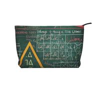 Formulas Shapes Theory Math Lesson Word Printed Corduroy Makeup Bag for Women Cute Make up Bag Travel Cosmetic Bag with Wristlet