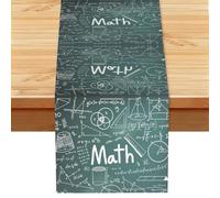 Formulas Shapes Theory Math Lesson Word Printed Dining Table Runner 13x72 Inch, Non-Fading Decor for Kitchen Dresser Fireplace Mantel