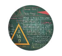 Formulas Shapes Theory Math Lesson Word Printed Gaming Mouse Pad 1 PCS, Round Non-Slip Rubber Base Laptop Mousepad Desk Mat for Gamer, Office, Home
