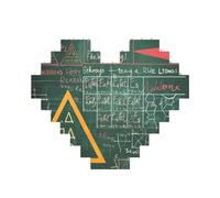 Formulas Shapes Theory Math Lesson Word Printed Jigsaw Puzzle 10.8x12.8 CM, Heart-Shaped Puzzle Challenging Game for Adults Gifts, Family Fun Decorative Wall Decor