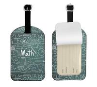 Formulas Shapes Theory Math Lesson Word Printed Leather Luggage Tag, Durable Baggage Identifier, Soft PU ID Label, for Business Travel