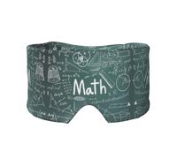 Formulas Shapes Theory Math Lesson Word Printed Sleeping Blindfold, Padded Ear Warmer Mask, Adjustable Head Wrap, for Deep Relaxation