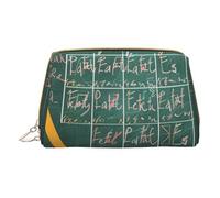 Formulas Shapes Theory Math Lesson Word Printed Small Makeup Bag Portable Leather Make up Bag Travel Zipper Cosmetic Bags Organizer for Women