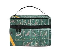 Formulas Shapes Theory Math Lesson Word Printed Travel Makeup Bag Spacious Portable Cosmetic Organiser with Handle, Large Capacity Toiletry Bag, Gift for Women Girls
