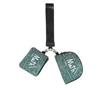 Formulas Shapes Theory Math Lesson Word Printed Wrist Wallet Set for Women, 2 Pouches with Wristlet Strap for Keys Cash Cards Coins