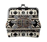 Formulas Shapes Theory Math Lesson Word Prints Coin Purses with Kiss-lock, PU Leather Mini Pouch Change Wallet for Men Women, Ethnic Turtle Striped, One Size, Fashion