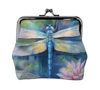 Formulas Shapes Theory Math Lesson Word Prints Coin Purses with Kiss-lock, PU Leather Mini Pouch Change Wallet for Men Women, Dragonfly Painting, One Size, Fashion