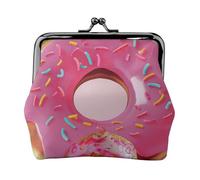 Formulas Shapes Theory Math Lesson Word Prints Coin Purses with Kiss-lock, PU Leather Mini Pouch Change Wallet for Men Women, Donut, One Size