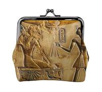 Formulas Shapes Theory Math Lesson Word Prints Coin Purses with Kiss-lock, PU Leather Mini Pouch Change Wallet for Men Women, Egypt Hieroglyphics, One Size, Fashion