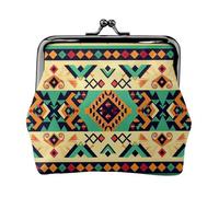 Formulas Shapes Theory Math Lesson Word Prints Coin Purses with Kiss-lock, PU Leather Mini Pouch Change Wallet for Men Women, Ethnic Geometric Pattern, One size