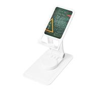 Formulas Shapes Theory Math Lesson Word Prints Rotating Cell Phone Stand with 360° Swivel Base - Foldable Square Desk Phone Holder for iPhone 16 15 14 13 12 11,All Phones,White