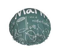 Formulas Shapes Theory Math Lesson Word Shower Caps Women Men Reusable Waterproof Non-Slip Quick-Dry Hair Large Cap Long Short Hair
