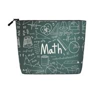 Formulas Shapes Theory Math Portable Cosmetics Case Fake Hemp, Large Makeup Bag Water Resistant Travel Toiletry Pouch