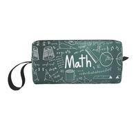 Formulas Shapes Theory Math Print Portable Cosmetic Pouch, Travel Storage Case, Zippered Organizer Bag for Quick Access