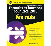 Formules et fonctions pour Excel 2019 Pour les Nuls