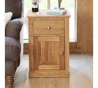 fornatic wooden lamp table in mobel oak with 1 door 1 drawer