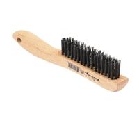 Forney 70505 Wire Scratch Brush, Carbon Steel with Wood Shoe Handle, 10-1/4-Inch-by-.014-Inch