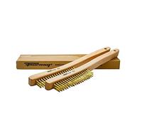Forney 70518A, 2-Pack Scratch Brush with Curved Handle, Brass, 3 x 19 Rows