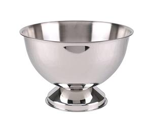 Fornord Large Champagne Cooler Stainless Steel Metal Drinks Cooler Bucket Footed Metal Punch Bowl Champagne Bowl Wine Beer Ice Bucket Bowl Party Bar, 34cm x 23cm, Silver